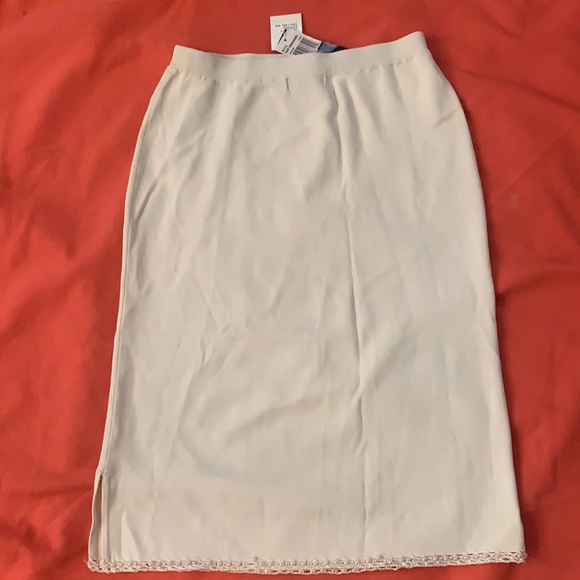 GRACE DANE LEWIS PETITE KNIT SKIRT PEARLS HEMLINE - Picture 2 of 12